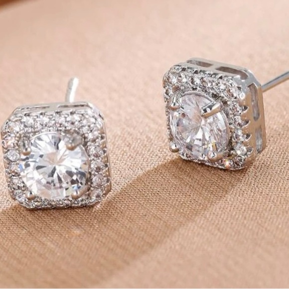 Cubic Zirconia Stud Earrings - Picture 3 of 4